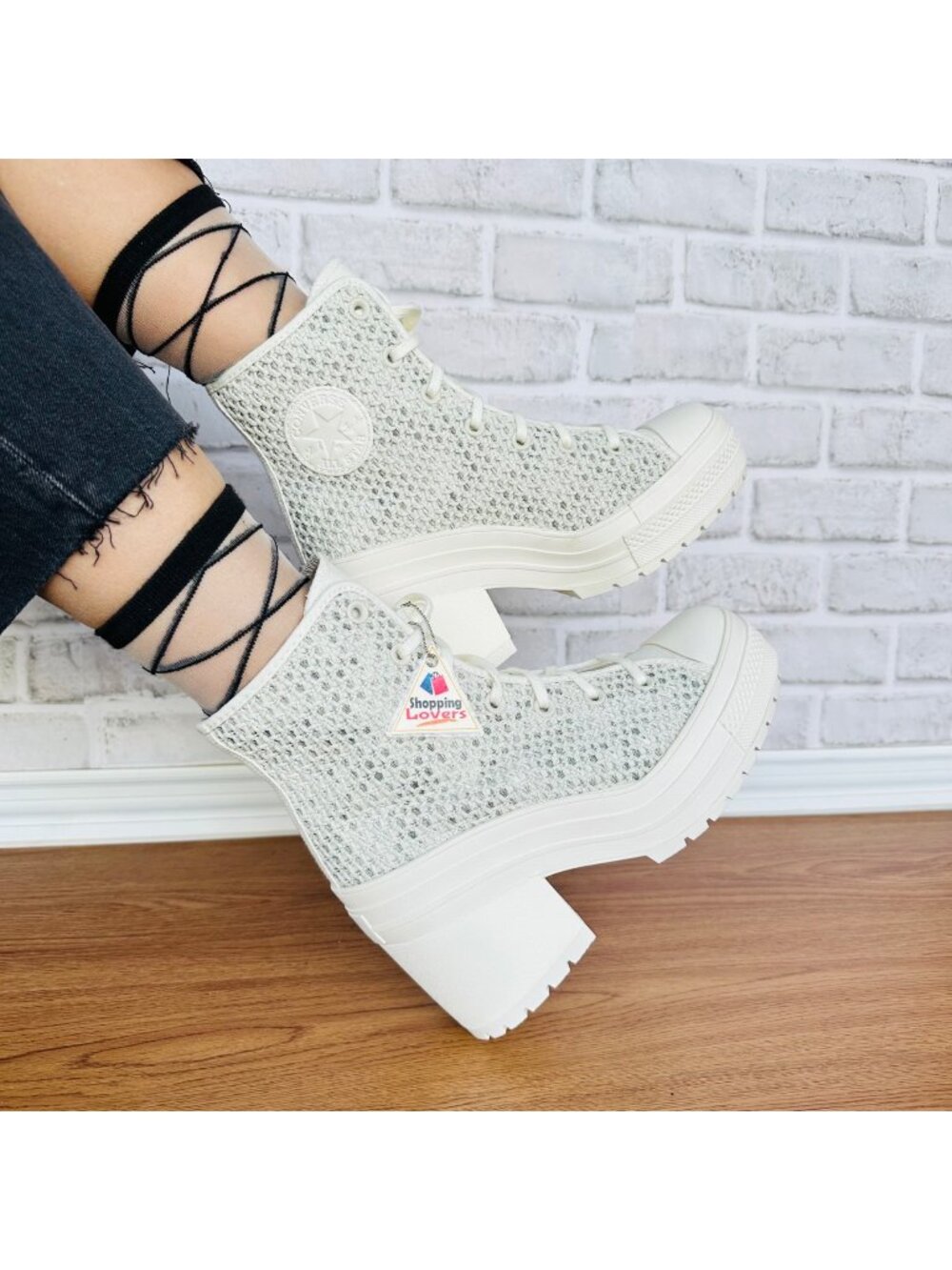 ⭐Converse Chuck 70 De Luxe Heel Platform Knit 9 Women Shoes Boots Egret A07535C⭐